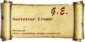 Gestetner Elemér névjegykártya
